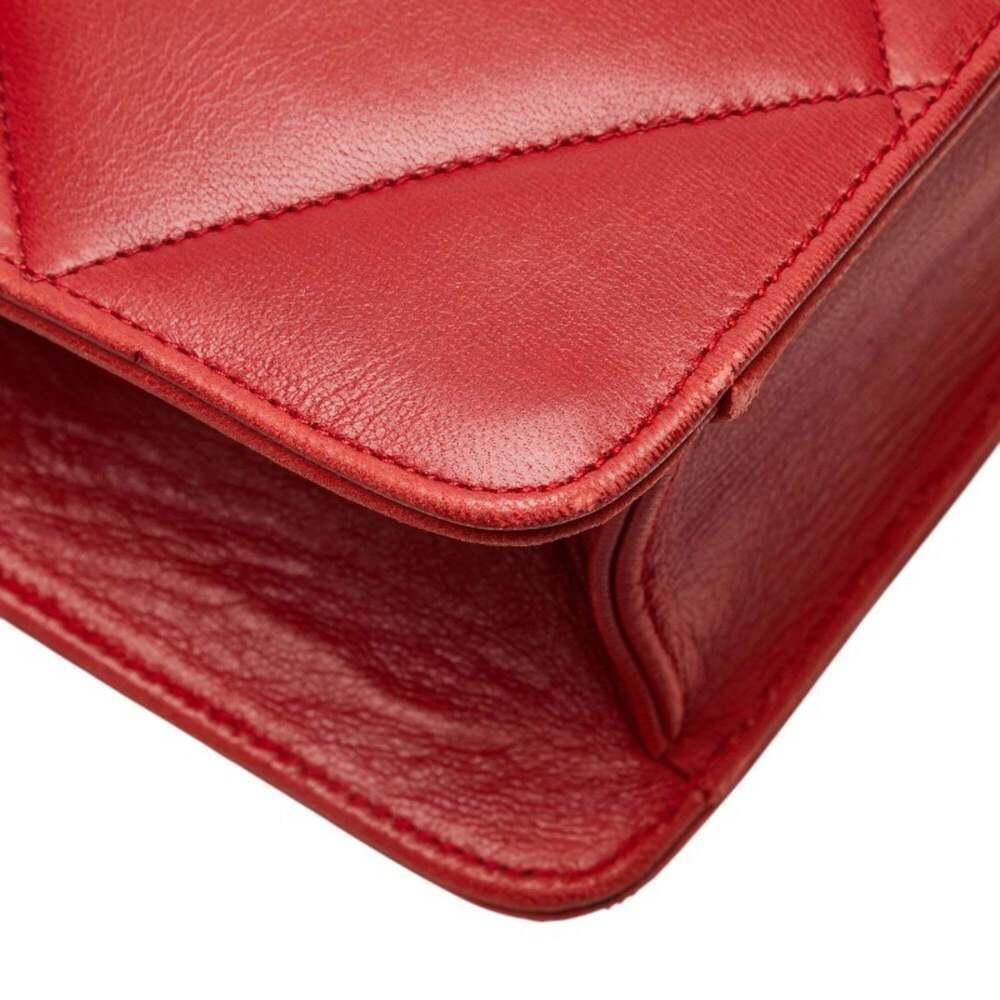 CHANEL Red Lambskin Leather Logo Shoulder Bag - Picture 8 of 12